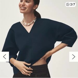 By Anthropologie V-neck Scuba Top Medium